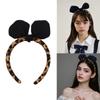 3D Rabbits Ears Leopard Print Bows Headbands Soft Elastic Hair Accessory Hairband For Women Girls Party Headwear