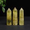 Beautiful Natural Crystal Unique Hexagonal Wand Column Home Decor Yellow Gem  Office