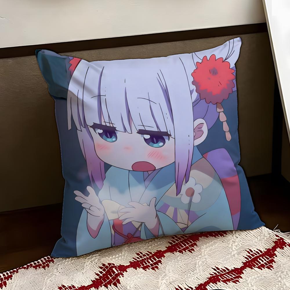 Miss Kobayashis Dragon Maid Cushion Cover Reversible Soft Durable Pillow Cover Home  Car MultiScene Use for Daily Comfort