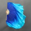 10/20cm Half Circle Silk Veil Pairs Yangko Dance Bamboo Fans Hand Dye Adults Fan  Kid Women