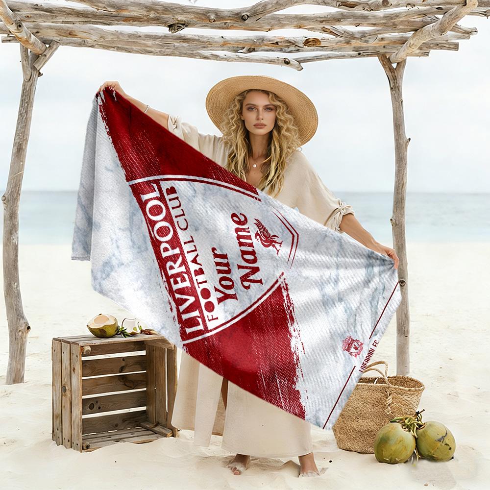 Liverpool Customizable Name Beach Towel Soft Durable Quick-Dry Suitable for Sports Travel Swimming Yoga Bathroom Beach And Pool