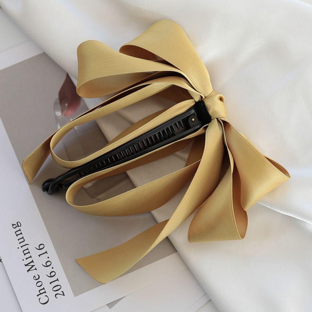 Clip Satin Women Hair Accessories Girls Hairpin Korean Style Hair Clip Banana Clip Bow Headwear