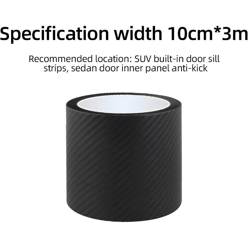 1Pc 3Meters Carbon Fiber Pattern Tape Car Door Bumper Edge Guards Protection Single-Sided Kitchen Strip Self-Adhesive 35710Cm