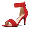 Fashion Red Sandals Women Summer Shoes Elegant Ankle Strap High Heels Sandal Sexy Leopard Pink Flip Flops Party Shoes For Ladies
