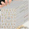 3 To 15 Sheets 5D Embossed Gold Outline Flower Nail Stickers Rose Daisy Spring Blossom Self-Adhesive Floral Decals