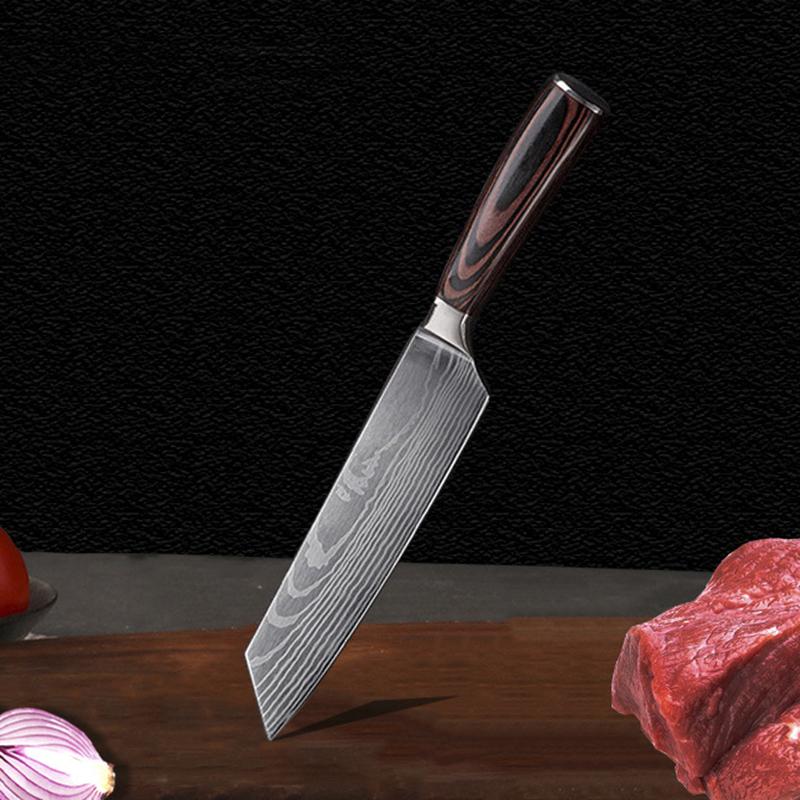 Nóż Szefa Kuchni Stal Nierdzewna Kuchenne Noże do Kości Krojenie Uniwersalny Santoku Tasak do Mięsa