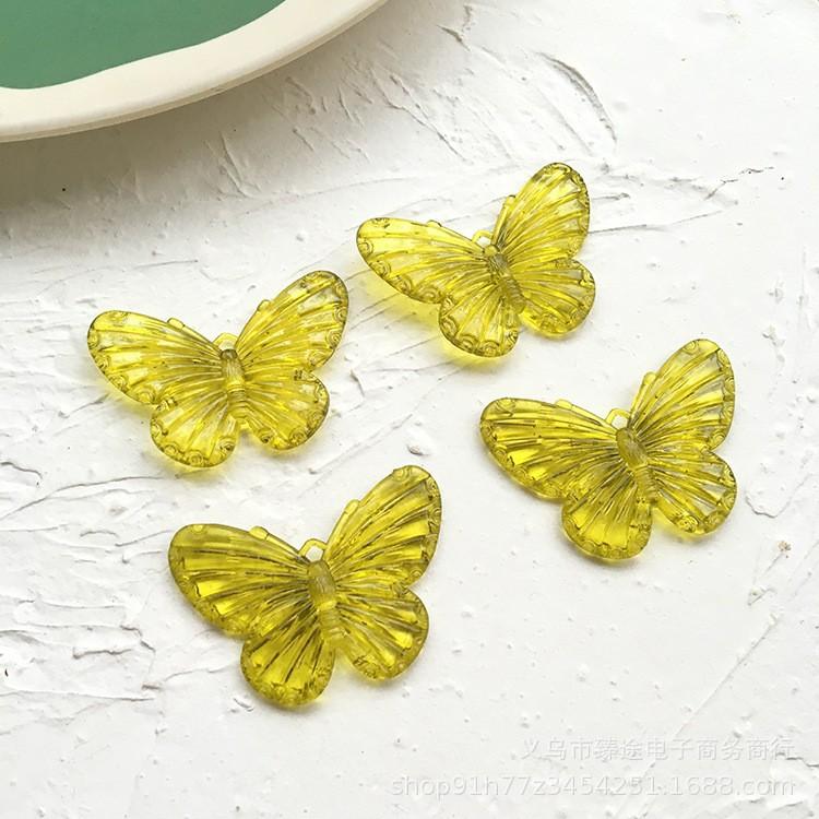 3D Acrylic Butterfly Charms Solid Color Exaggerated Style DIY Accessories for Earrings Necklace Hairpin Phone Case Decor