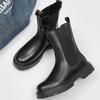 Mode Dicke Sohle High Top Herrenschuhe Leder Mode Stiefeletten Klassische Chelsea Boots Lässige Business Laufschuhe Mann Reise Botas