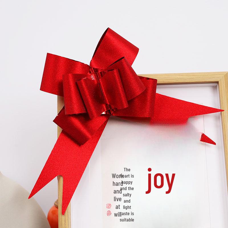 Wedding Car Mirror Pull-Flower Bow and Gift-Packaged Qixi Flower Bouquet