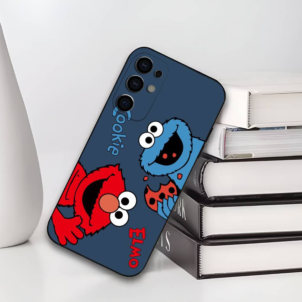 S-Sesame S-Street C-Cookie Elmo Phone Case For Samsung S25,S24,S21,S22,S23,S30,Ultra,S20,Plus,Fe,Lite,Soft Black Cover