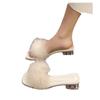 Mao Mao cool slippers women's summer wear new one-word crystal thick heel with skirt high heels