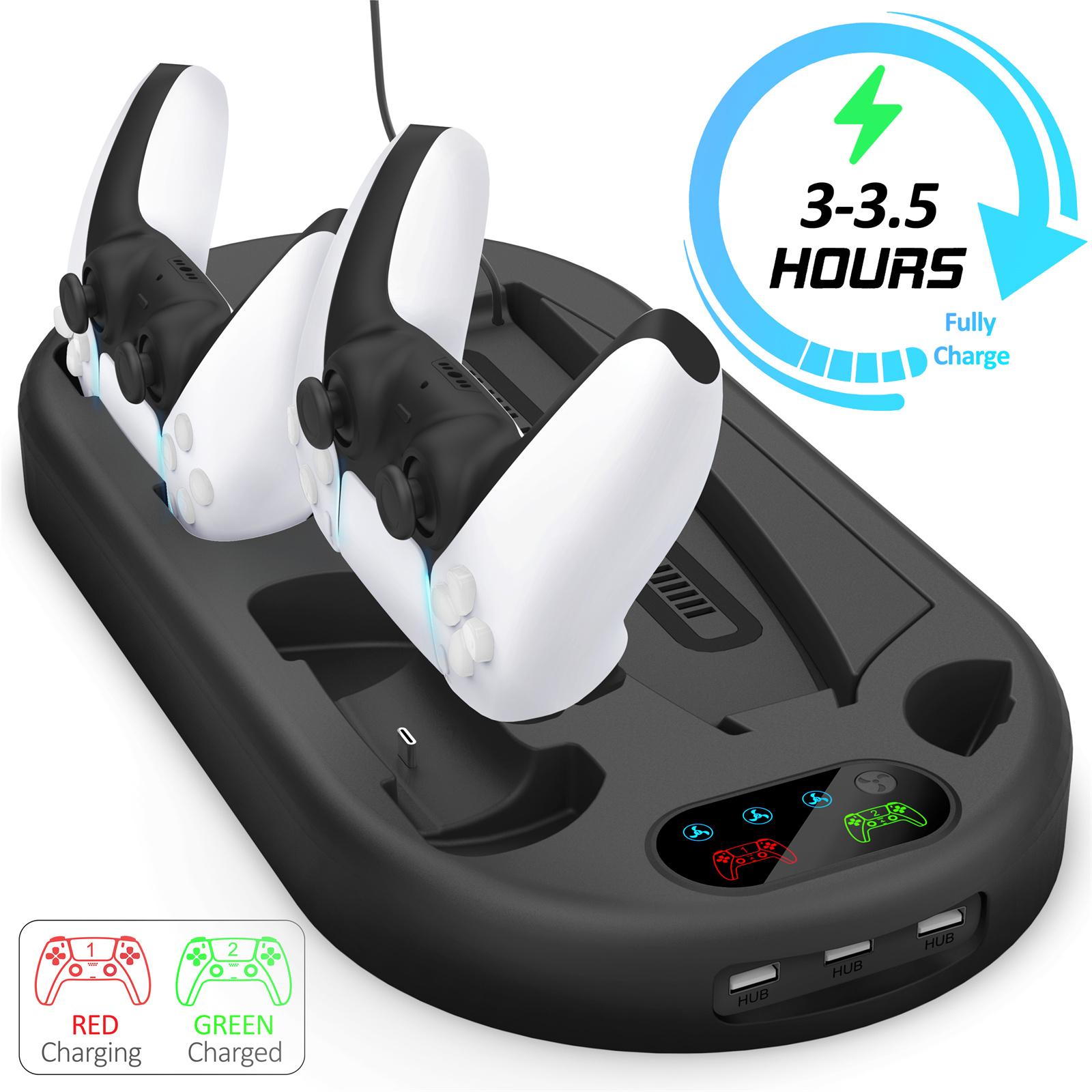 

For Sony PS5 Console Controllers Charging Dock Cooler Stand Holder Headphone Holder White