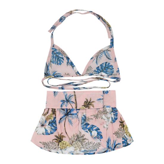 1 Set Pet Swimsuit Lace-up Design Soft Comfortable Print Dog Eye-catching Floral Cat Summer Beach Skirt Beach Party