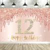 Rose Gold Glücklicher 18. Geburtstag Party Hintergrund Glitzer Diamant Geburtstag Hintergrund Mädchen Süß Geburtstagsparty Banner Fotografie
