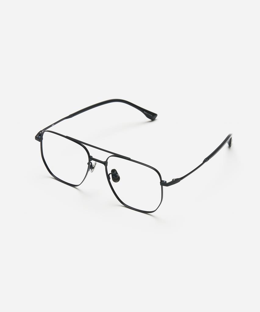 Peullang Mf173 Wide Double-Bridge Titanium Eyeglass Frame Black (C5)