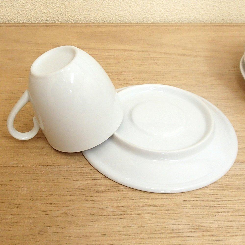 Hotel-style Coffee Cup and Saucer Set (5 Pieces), Basic White, Mino Ware, for Commercial Use