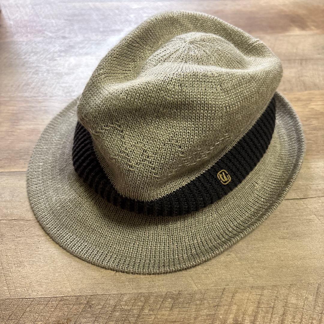 Used CA4LA beige knit hat with black rib band