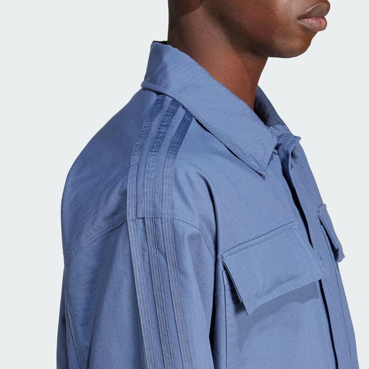 Adidas Originals Essential Premium Essentials Overshirt Solid Color Loose Fit Large Pocket Sports Casual Comfortable Long Sleeve Shirt IU2345