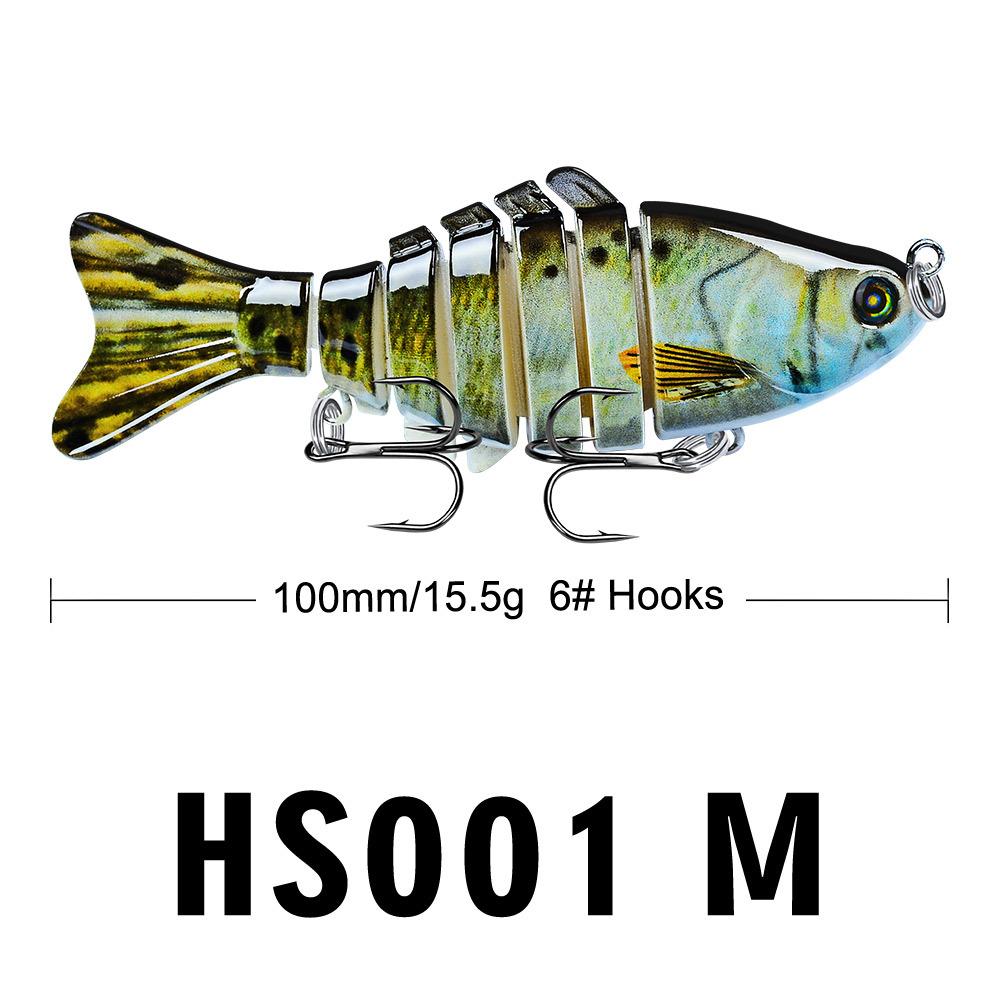 

10cm Lure Fishing Bait Hard Plastic 15.5g with Multi-Section Packaging Fish Imitation Bait HS001 for Angling 100mm 15.5g