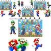 Super Mario Bros. Thema 3d Achtergrond Voor Kinderverjaardagsfeest Mario En Luigi