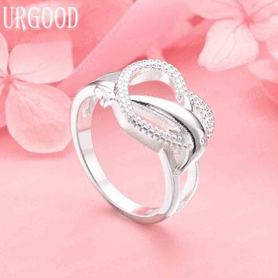 925 Sterling Zilver Mode Bruiloft Sieraden AAA Zirkonia Hart Vis Ring
