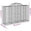 VidaXL Paniers à gabions arqués 18 pcs 200x50x120/140 cm Fer galvanisé, gabion, cage de gabion, panier de mur de gabion, mur 3146355