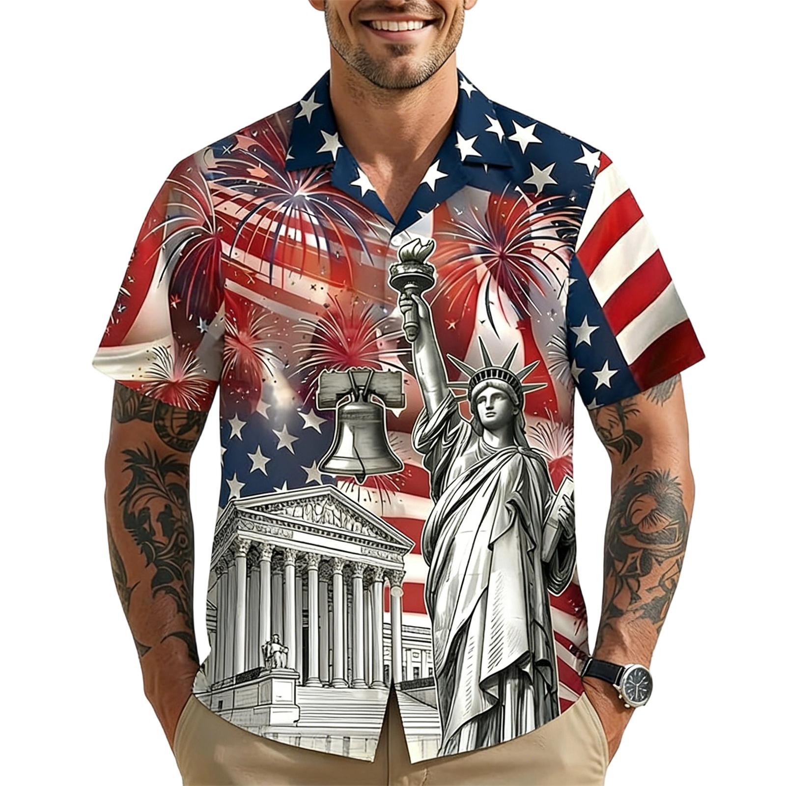 

Men s Casual Short-Sleeve Collared Shirt For Spring/Summer XXL помаранчевий