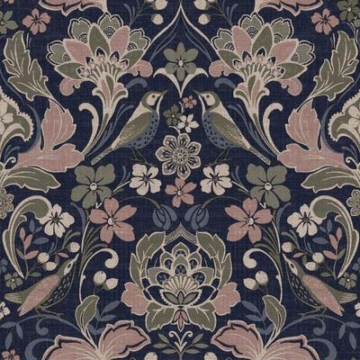 World Of Wallpaper Folk Floral Textured Wallpaper