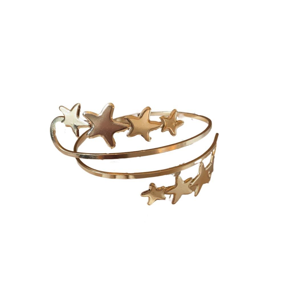 Adjustable Opening Cuff Bracelets Zinc Zinc Alloy Circle Upper Arm Bracelet Star Armband Arm Chain  Girls