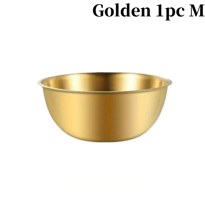 17/19/22CM Stainless Steel Salad Bowls Egg Flour Mixing Basin Fruit Vegetable Noodle Container for Kitchen Tableware Baking Tool