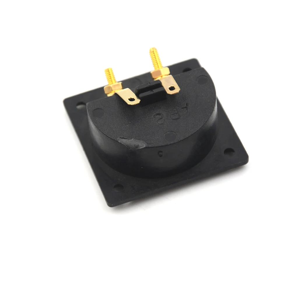 1 Stück Quadratische Form Doppel-Schraubklemmen-Typ Lautsprecherbox Goldene Anschlussklemme Schwarz