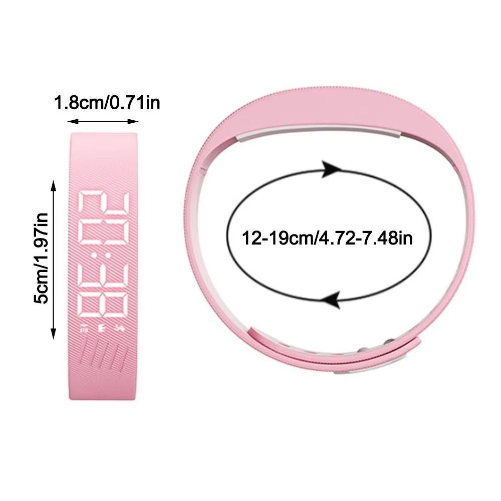 Adjustable Band Vibrating Alarm Wristband LED Digital Display Silent Wrist Shock Bands Travel Use