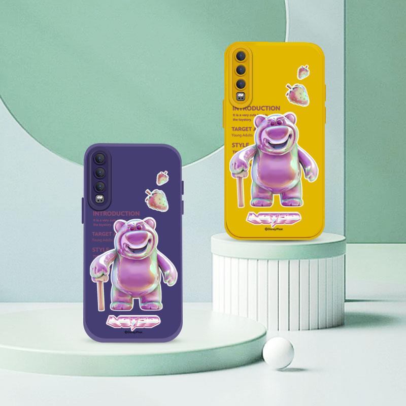 

Милый чехол для телефона с изображением клубничного медведя Диснея и квадратным краем, жидкий силиконовый чехол, полное покрытие, защитный чехол для камеры для Huawei Honor