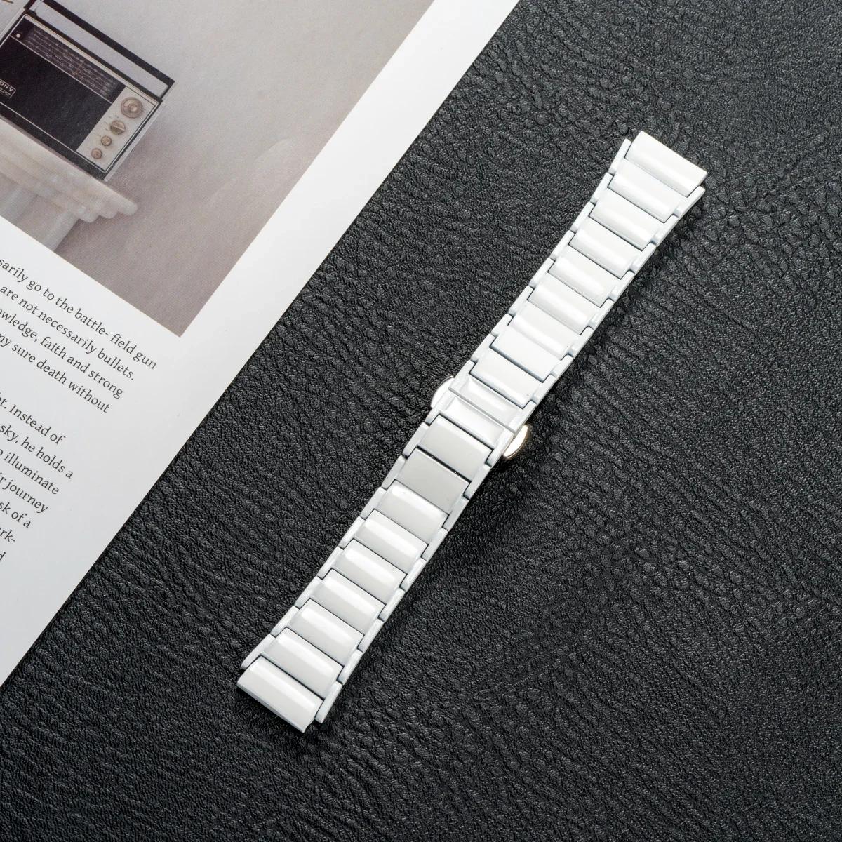 

New 18mm Ceramics Strap for Huawei Watch GT5 Pro 42mm Butterfly Buckle Replacement Wristband for Huawei Watch GT5 GT4 41MM For Huawei GT5 41mm білий