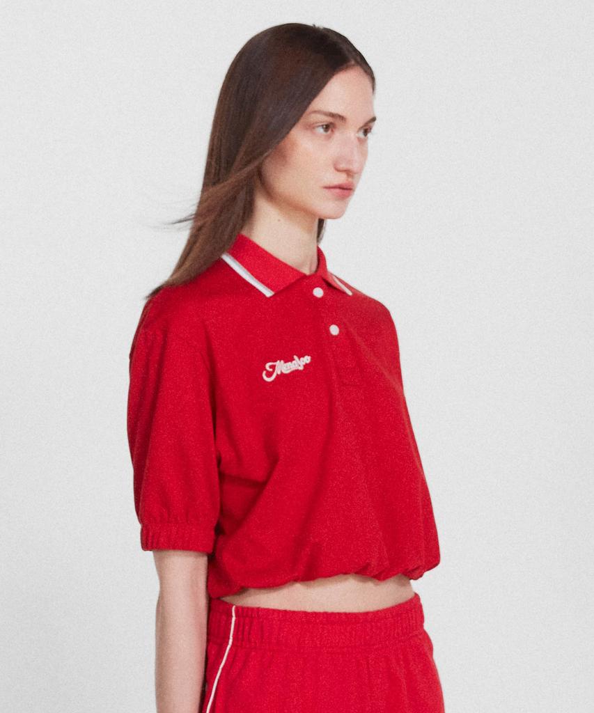 Minasu Pk Crop Banding T Shirt_Red