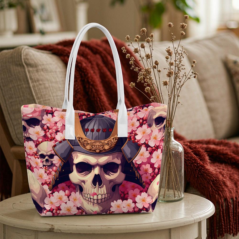 Japanese Skull Cherry Floral Trendy Casual Women Daily Shoulder Handbag