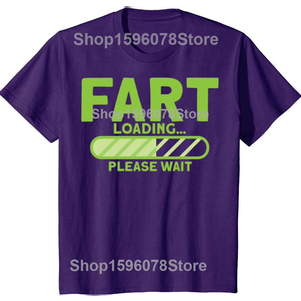Fart Loading Please Wait T-shirt Funny Graphic T Shirts Loading Progress Bar Cotton Short Sleeve Printed Tshirt Man Clothes