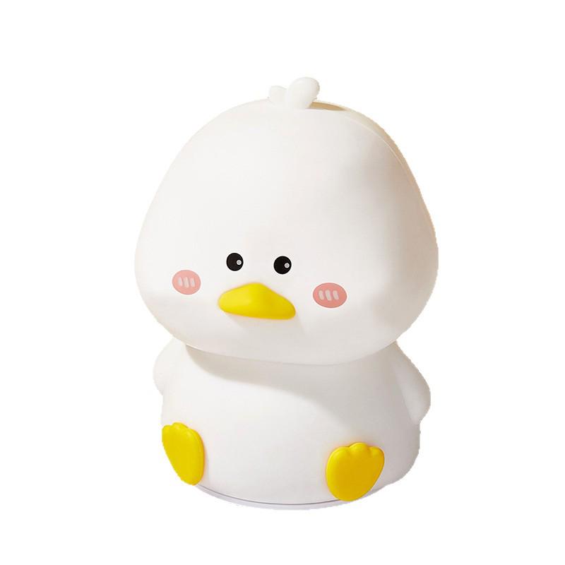 Cute Duck USB Rechargeable Silicone Night Light - Seven-Color Tap Light
