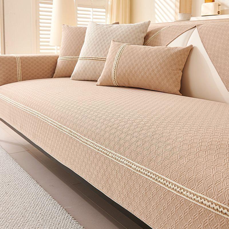 Chenille Kratzfest Maschinenwaschbar Rutschfest Creme Sofakissenbezug - Ganzjahres, High-End, Maßgefertigt