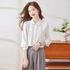 Women's Peter Pan Collar Long Sleeve Office Blouse