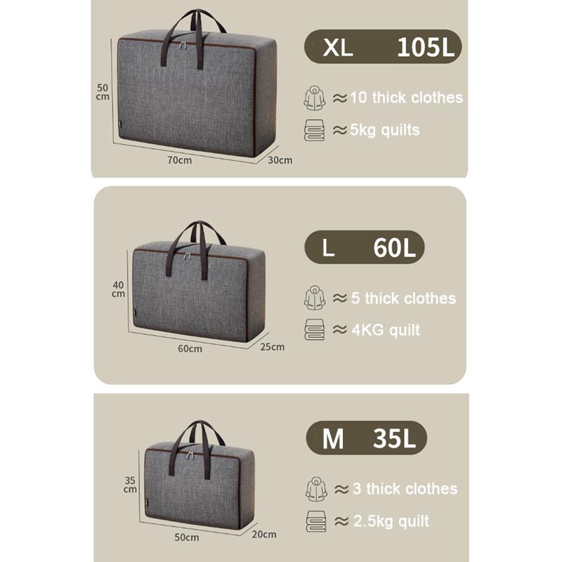 Large Underbed Dustproof Clothes Storage Bags Oxford Cloth Quilt Waterproof Storage Bag Ziped Organizer Wardrobe Boxes