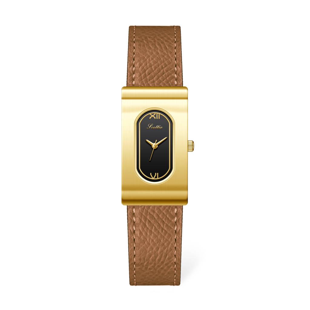 Shigaodi Damen Retro Minimalistische Lederarmbanduhr – Modisch, Lässig und Wasserdicht.