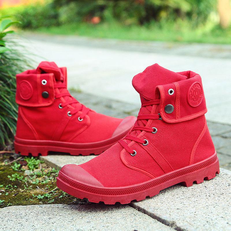Jarní Nové Pánské Boty High-Top Ležérní Plátěné Boty Pánské Outdoorové Sportovní Boty Trendy Boty