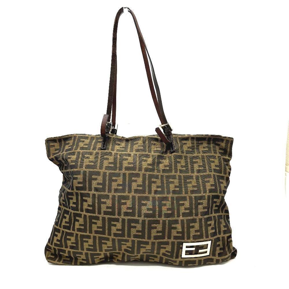 Fendi Zucca Pattern Logo Hardware Hand Bag, All-Over Print Shoulder Bag Tote Bag