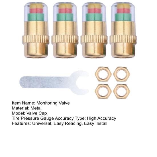 Tire Pressure Monitoring Valve Stem Caps Visual Tri-Color Alert Caps Waterproof Tire Pressure Gauge Replacement Caps for Cars Trucks SUVs Motorcycles