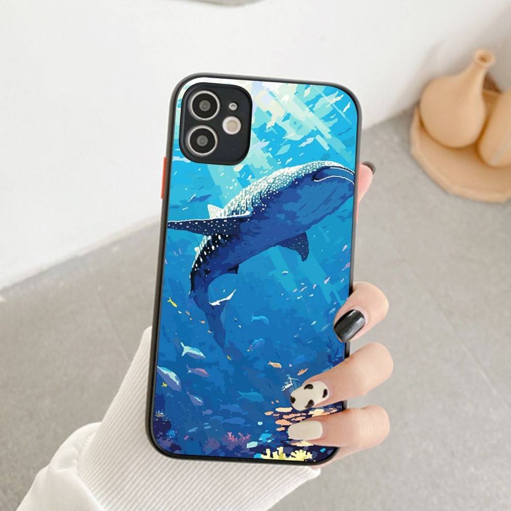Classic Marine Animal Whale Phone Case For IPhone 14 11 12 13 Mini Pro Max 8 7 Plus X XR XS MAX Translucent Matte Cover