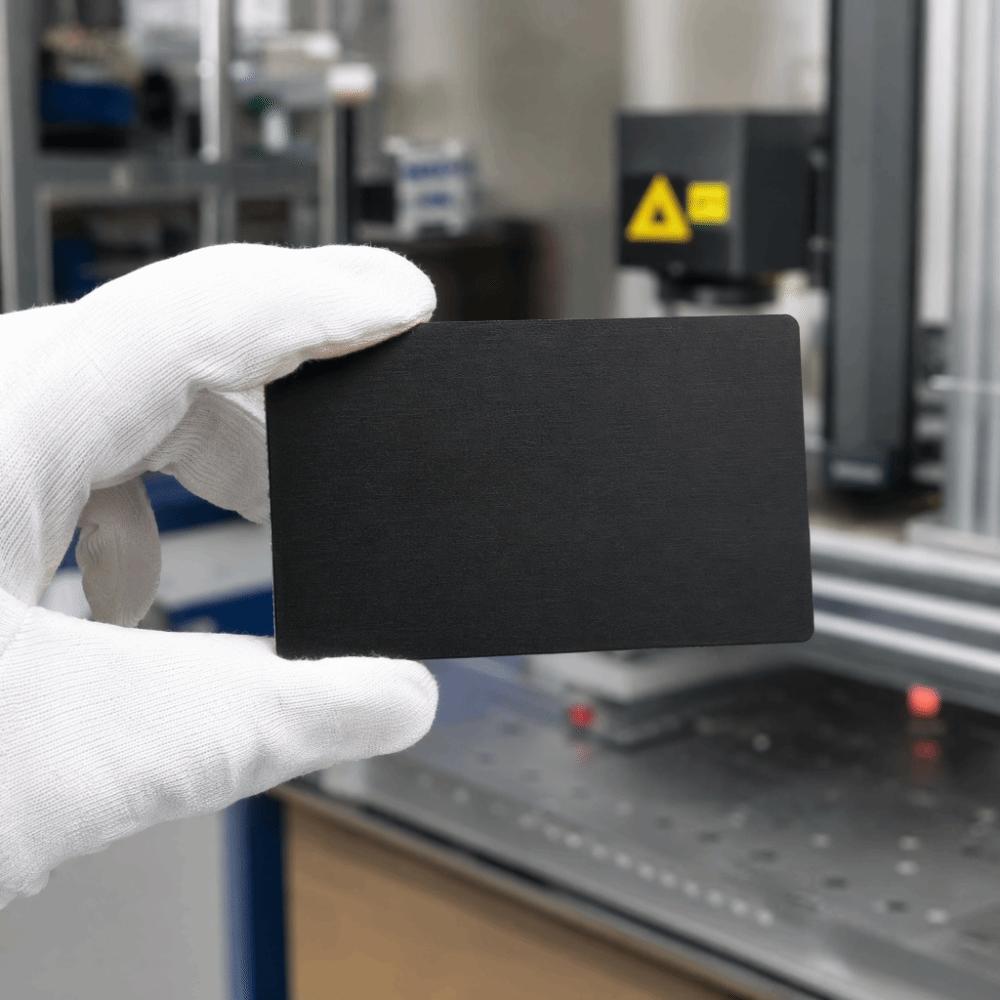 300 pcs/set Portable Aluminium Business Card 0.2mm Thickness Black Color Blank Business Card 86 54mm Engraving Area DIY