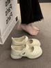 French Ugly Cute Mary Jane Small Leather Shoes Women's Shoes 2025 New Casual Small Fragrant Style with Skirt Comfortable and Lightweight Single Shoes