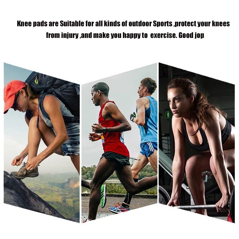 1 Piece Elastic Knee Pads For Basketball Volleyball Sports Running Cycling With Nylon Compression Straps