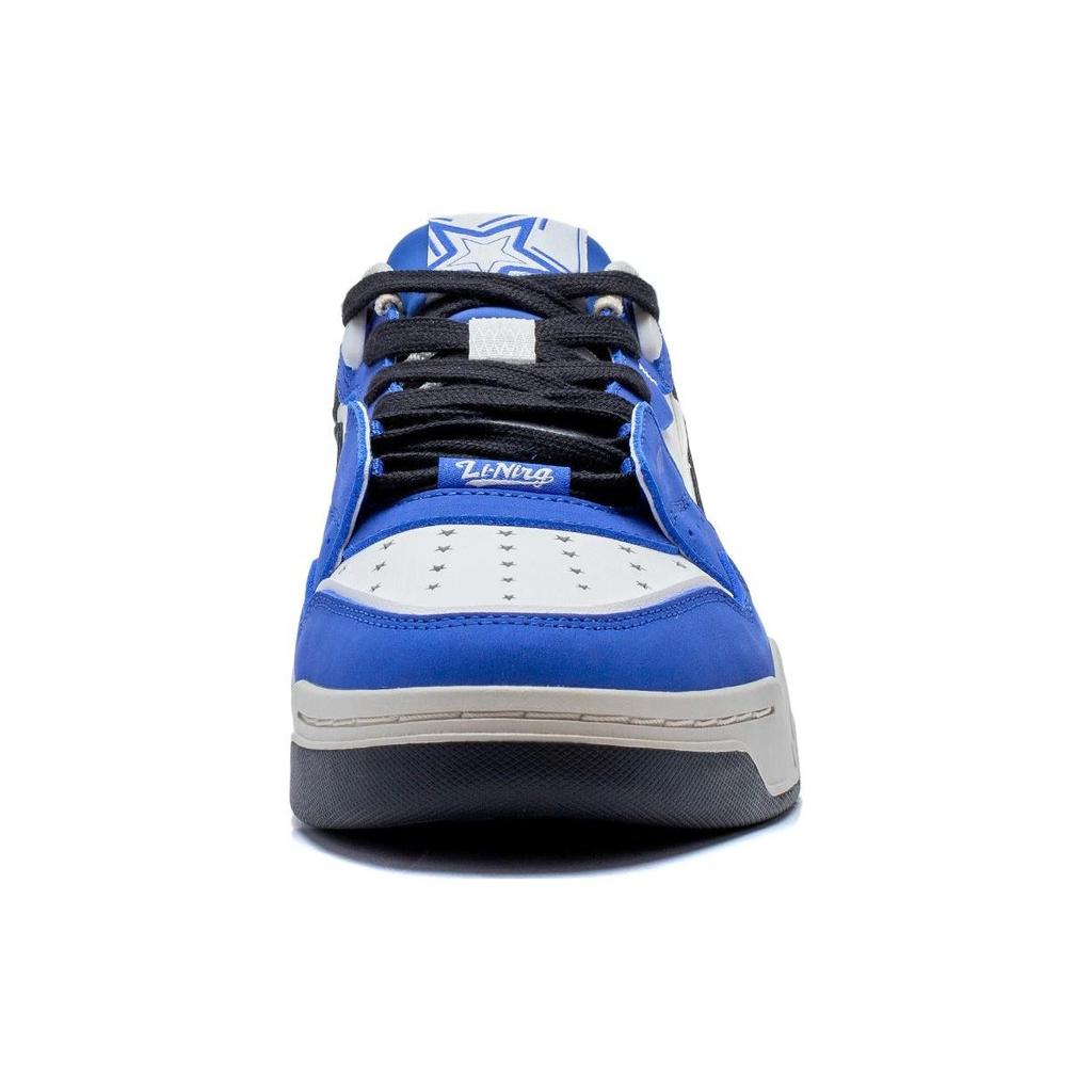 Li Ning Moon White Comfortable Versatile Non-Slip Wear-Resistant Low-Top Skate Shoes Unisex sneaker Blue AGCS427-18